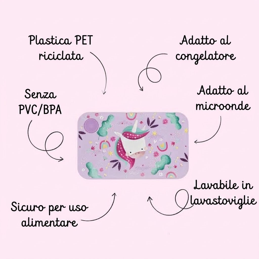 Lunch box in pet alimentare - Unicorno Sparkly